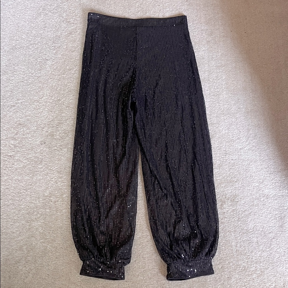 Black Sequined Harem pants L